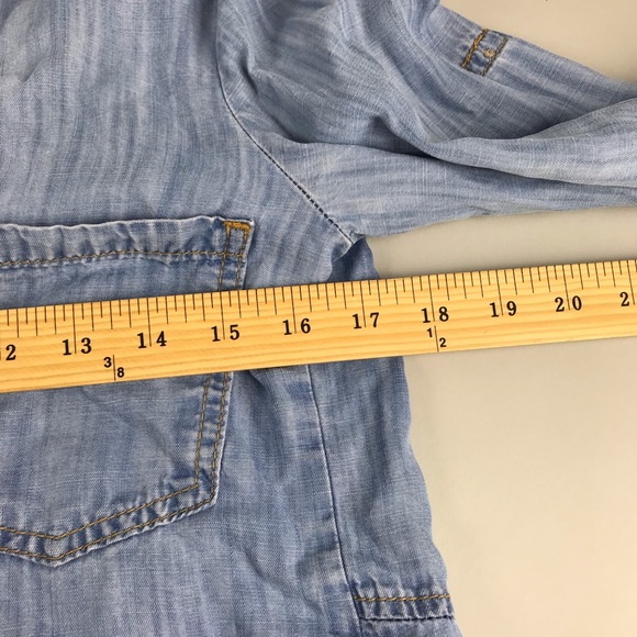 Anthropologie Cloth & Stone Chambray Button Top XS - Picture 3 of 6
